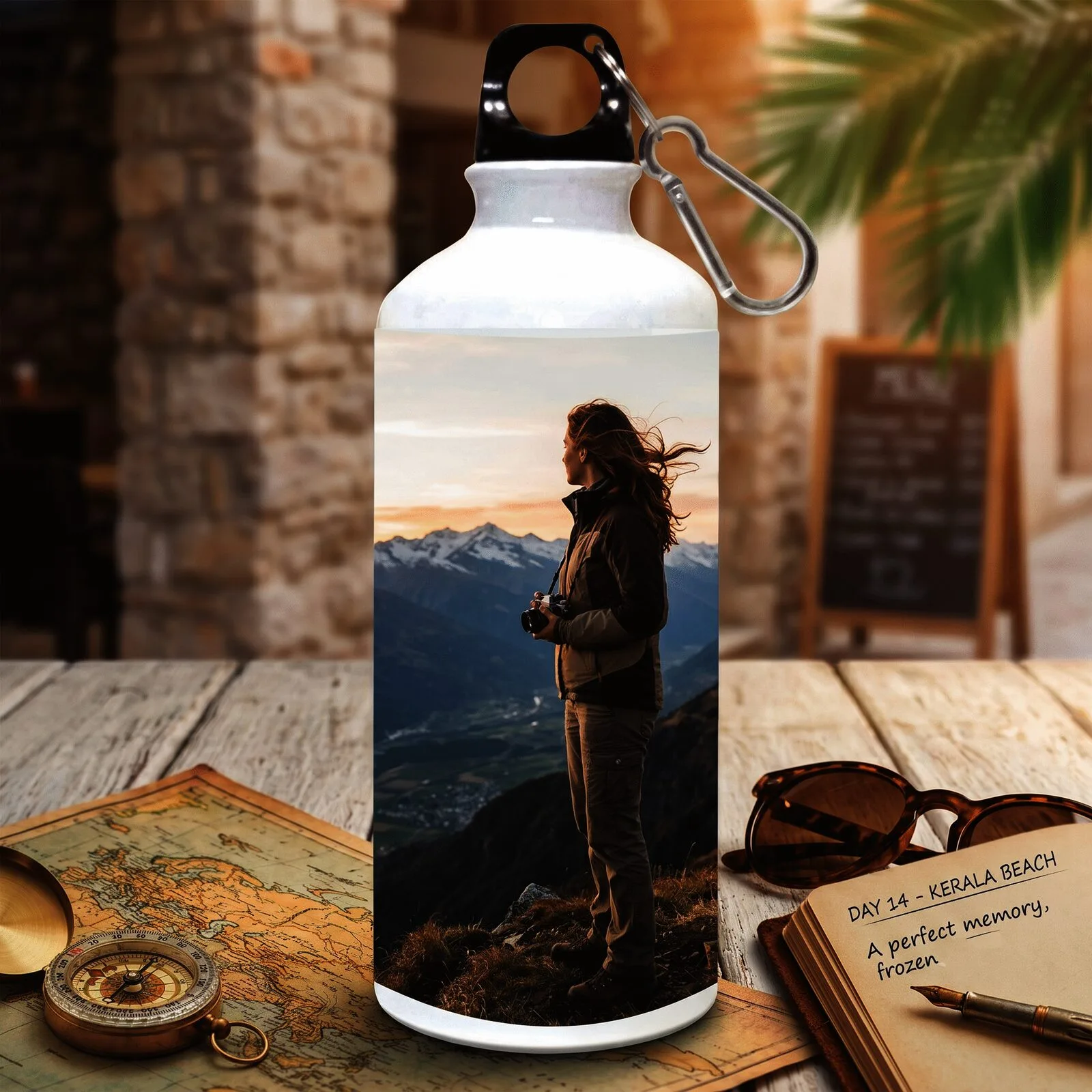 Custom printed photo water bottle with a full colour picture wrap - view 4