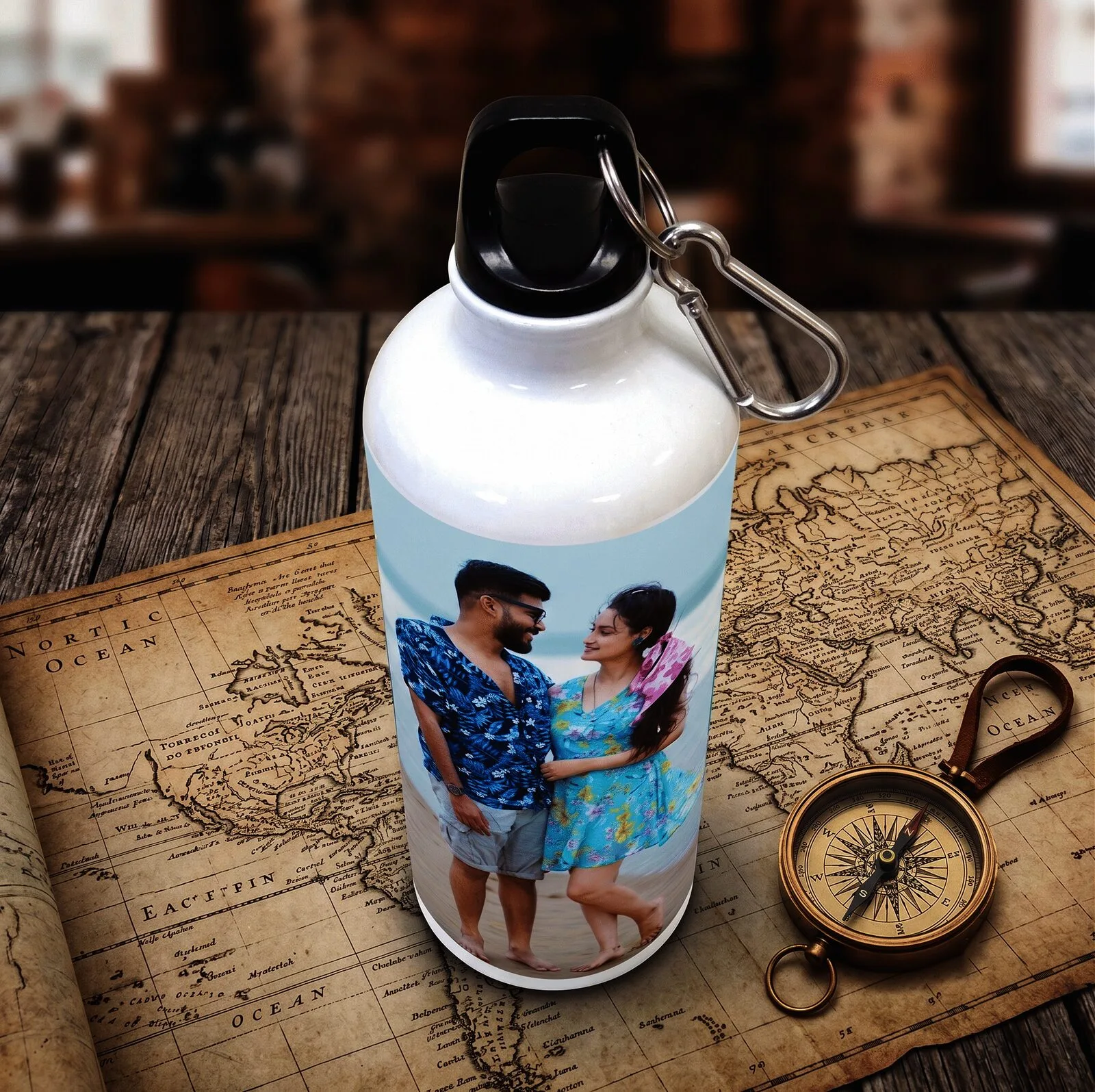 Custom printed photo water bottle with a full colour picture wrap - view 3