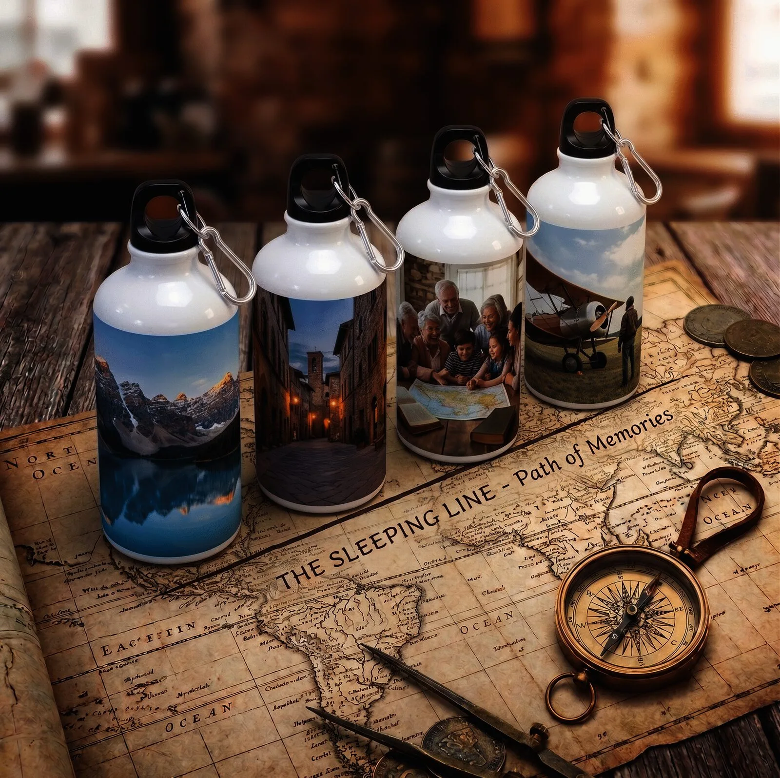 Custom printed photo water bottle with a full colour picture wrap - view 2