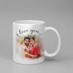 Personalized ceramic coffee mug printed with a custom photo
