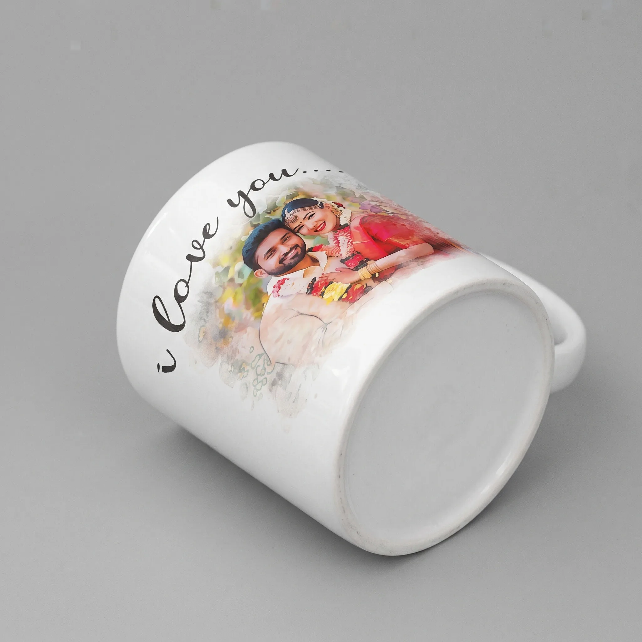 Personalized ceramic coffee mug printed with a custom photo - view 2