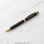 Premium metal pen with gold name and logo laser engraving - view 2