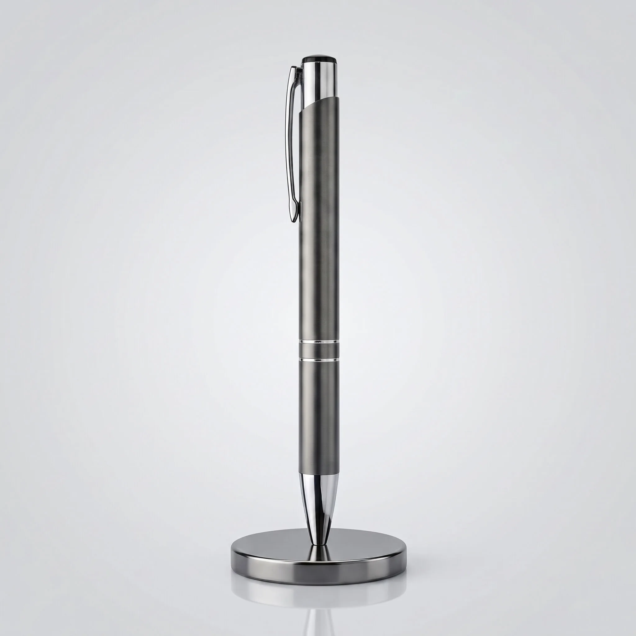 Laser engraved metal pens with personalised names, shown in a row - view 3