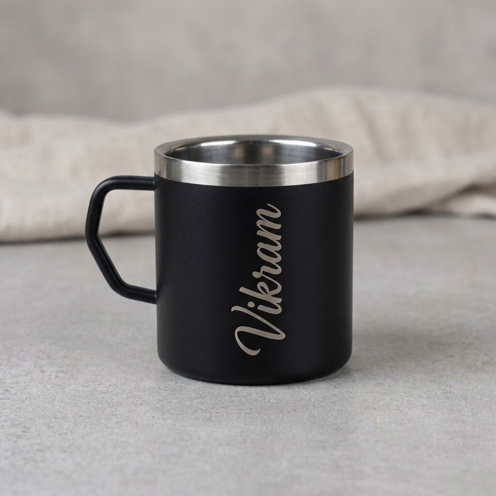 Personalized Stainless Steel Custom Name Mug – Premium Matte Finish Insulated Coffee Cup