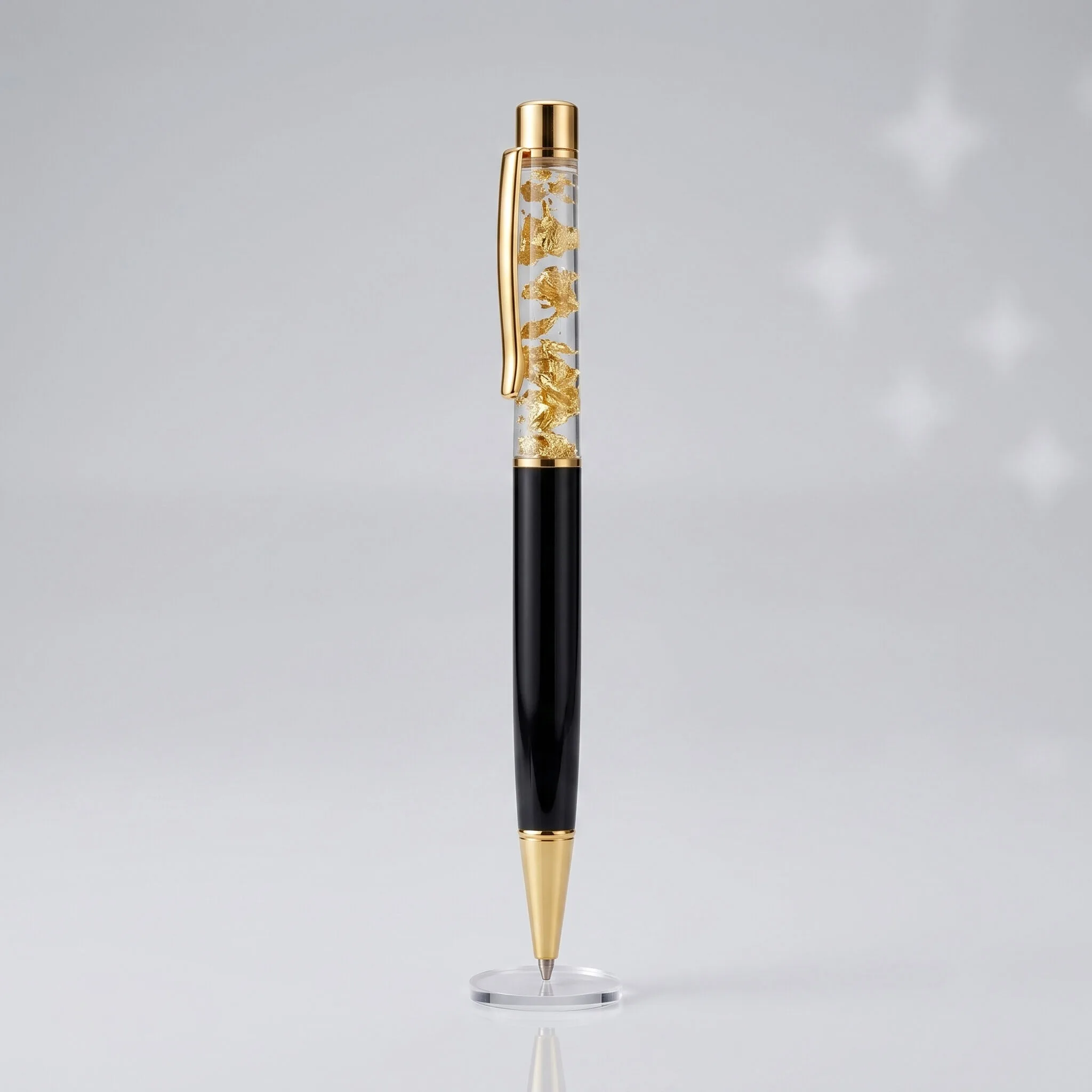 Premium gold flake pen with custom logo and name branding for corporate gifting - view 6