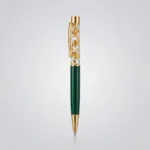 Premium gold flake pen with custom logo and name branding for corporate gifting - view 5