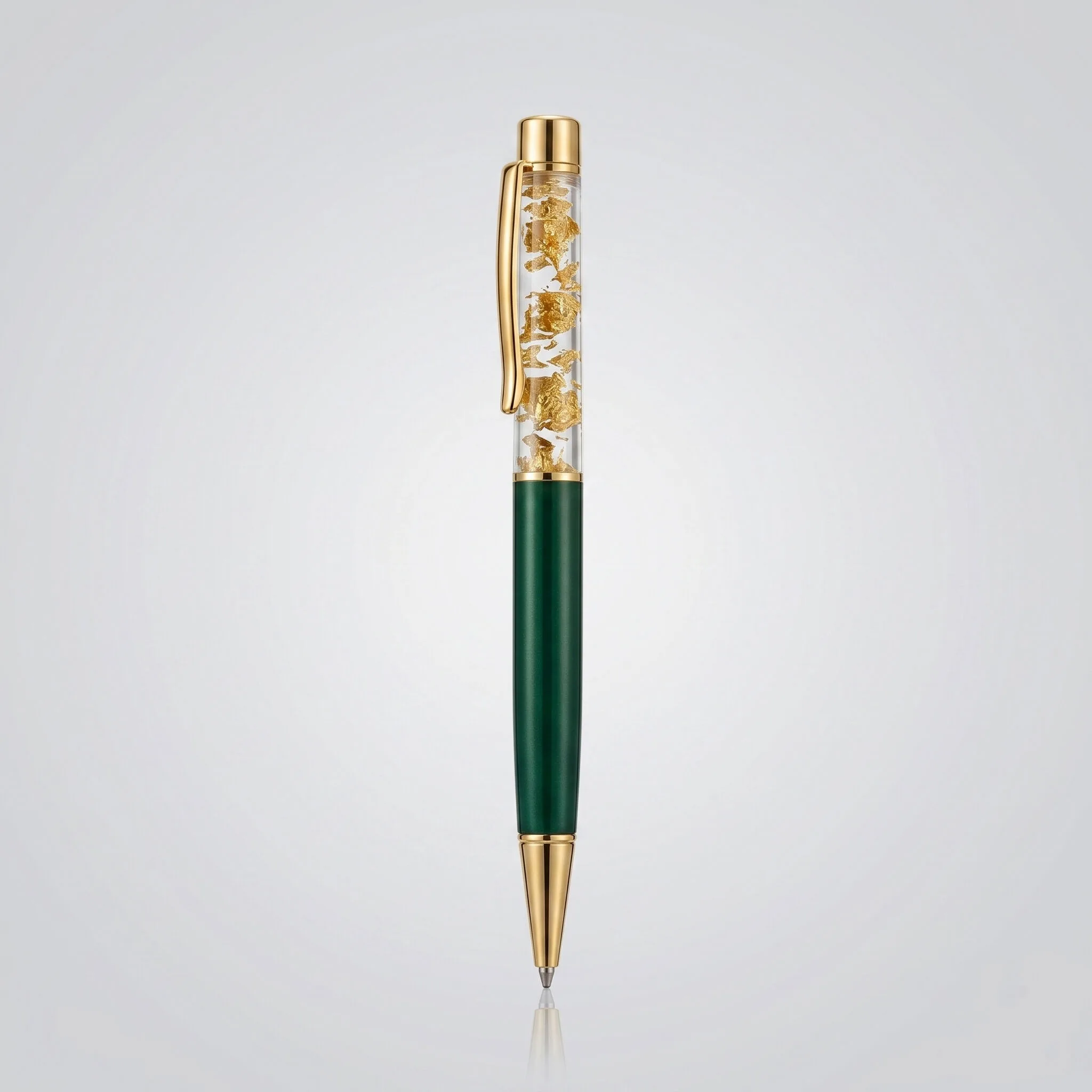 Premium gold flake pen with custom logo and name branding for corporate gifting - view 5