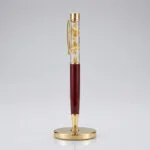 Premium gold flake pen with custom logo and name branding for corporate gifting - view 2