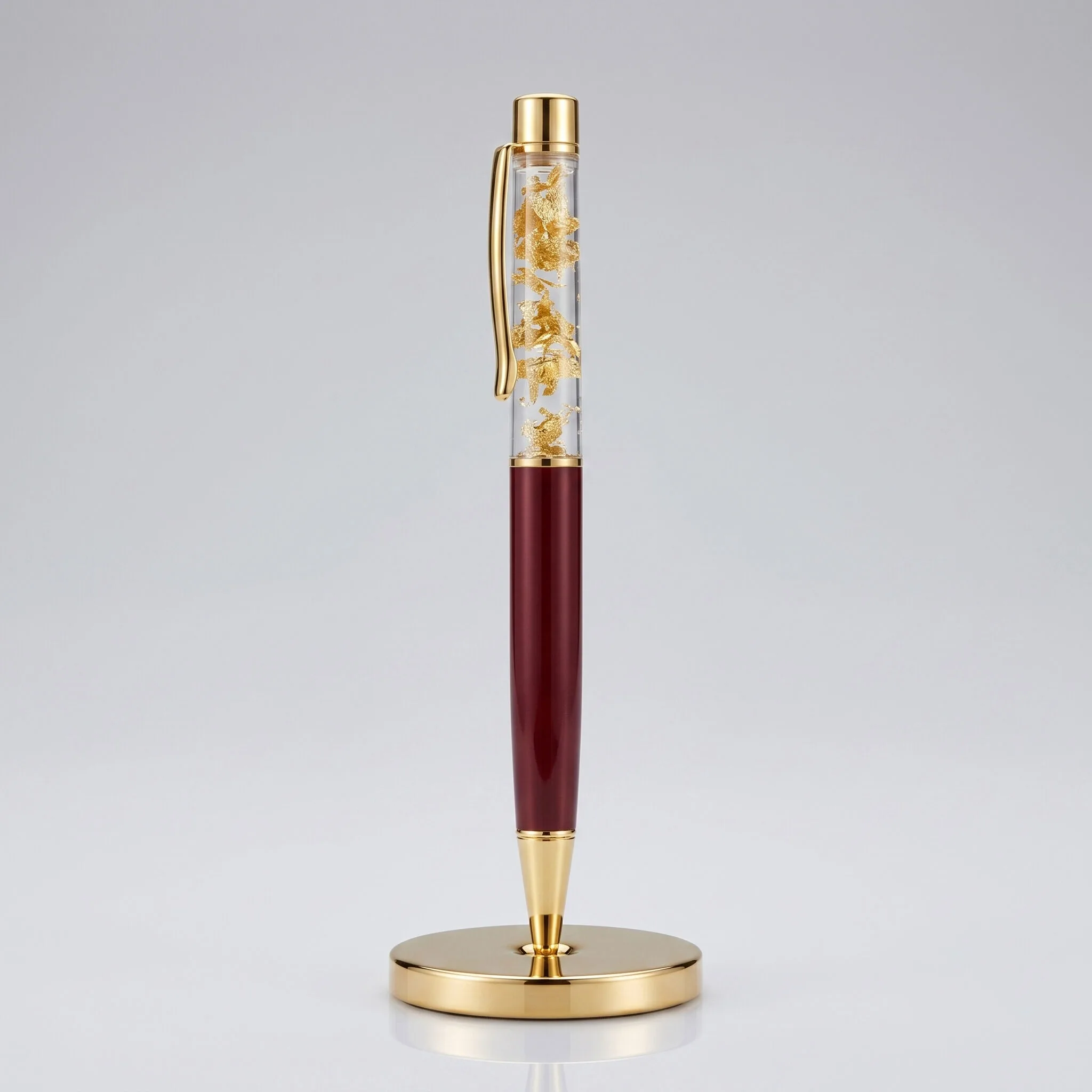 Premium gold flake pen with custom logo and name branding for corporate gifting - view 2