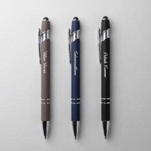 Premium Personalized Metal Stylus Pen Collection | Set of 3 (Mocha Brown, Navy Blue, Timeless Black)
