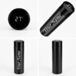 Personalized smart LED temperature display water bottle with a custom name printed on the flask - view 2
