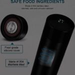Personalized smart LED temperature display water bottle with a custom name printed on the flask - view 4