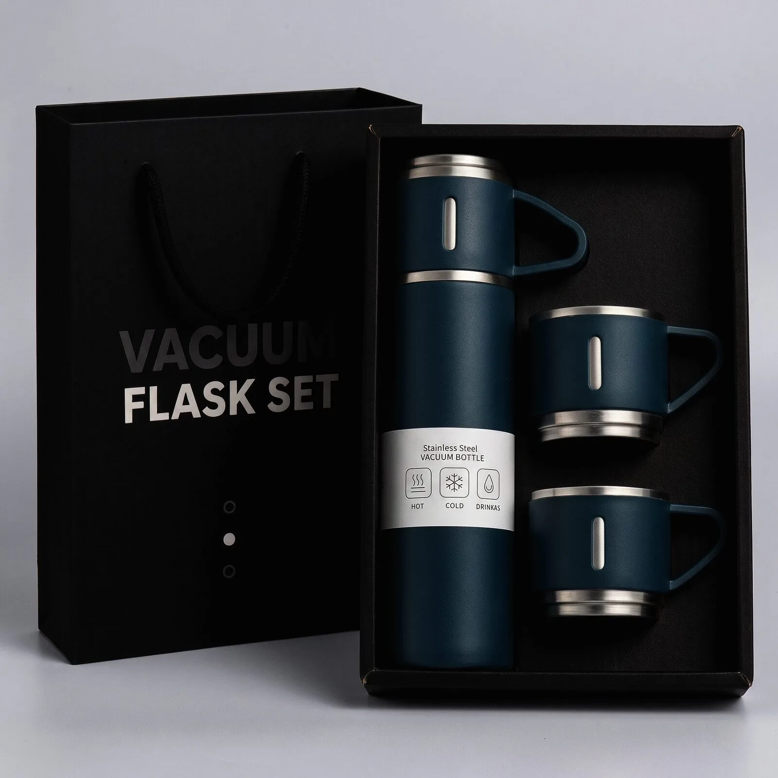 Customized vacuum flask gift set with laser engraved name, packed in a gift box - view 2