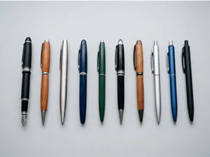 Laser engraved black metal pen personalised with a name