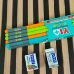 Triangle school pencils printed with a child name