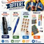 Personalised school set with water bottle, pen and name pencils