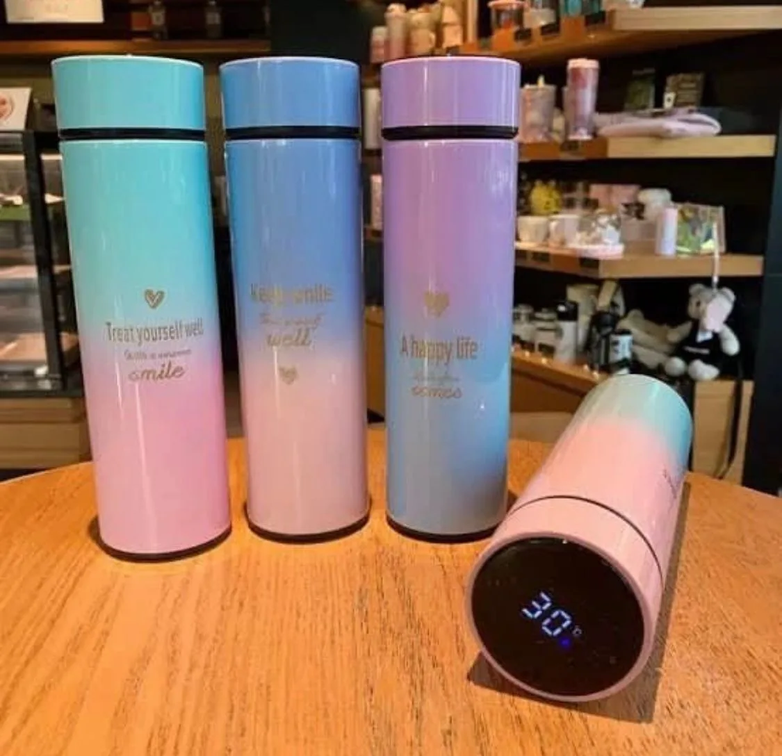 Pastel insulated steel tumblers printed with names and messages
