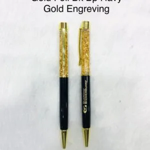 Gold foil metal ball pens engraved with names for gifting