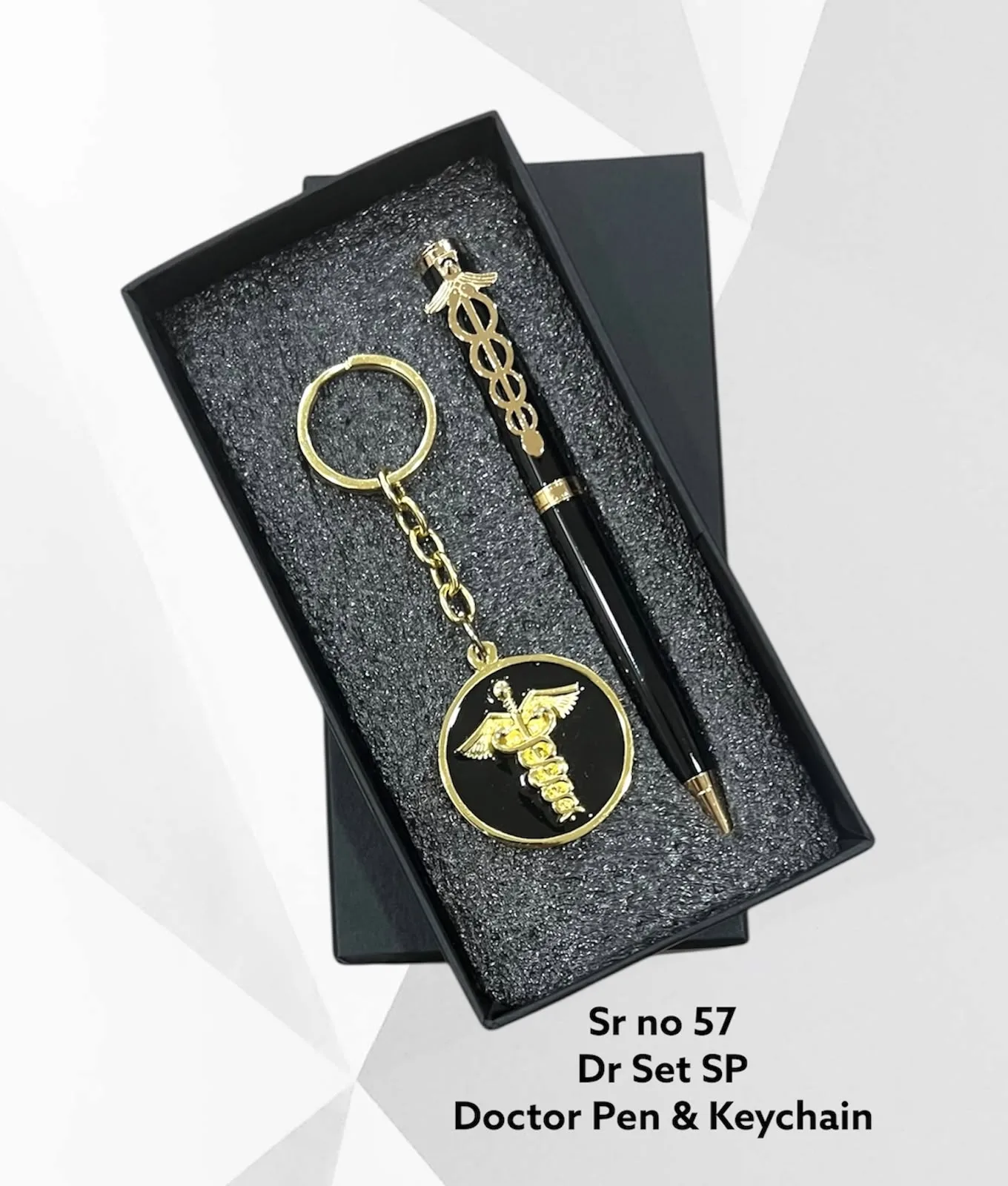 Doctor themed pen and keychain gift set in a black box