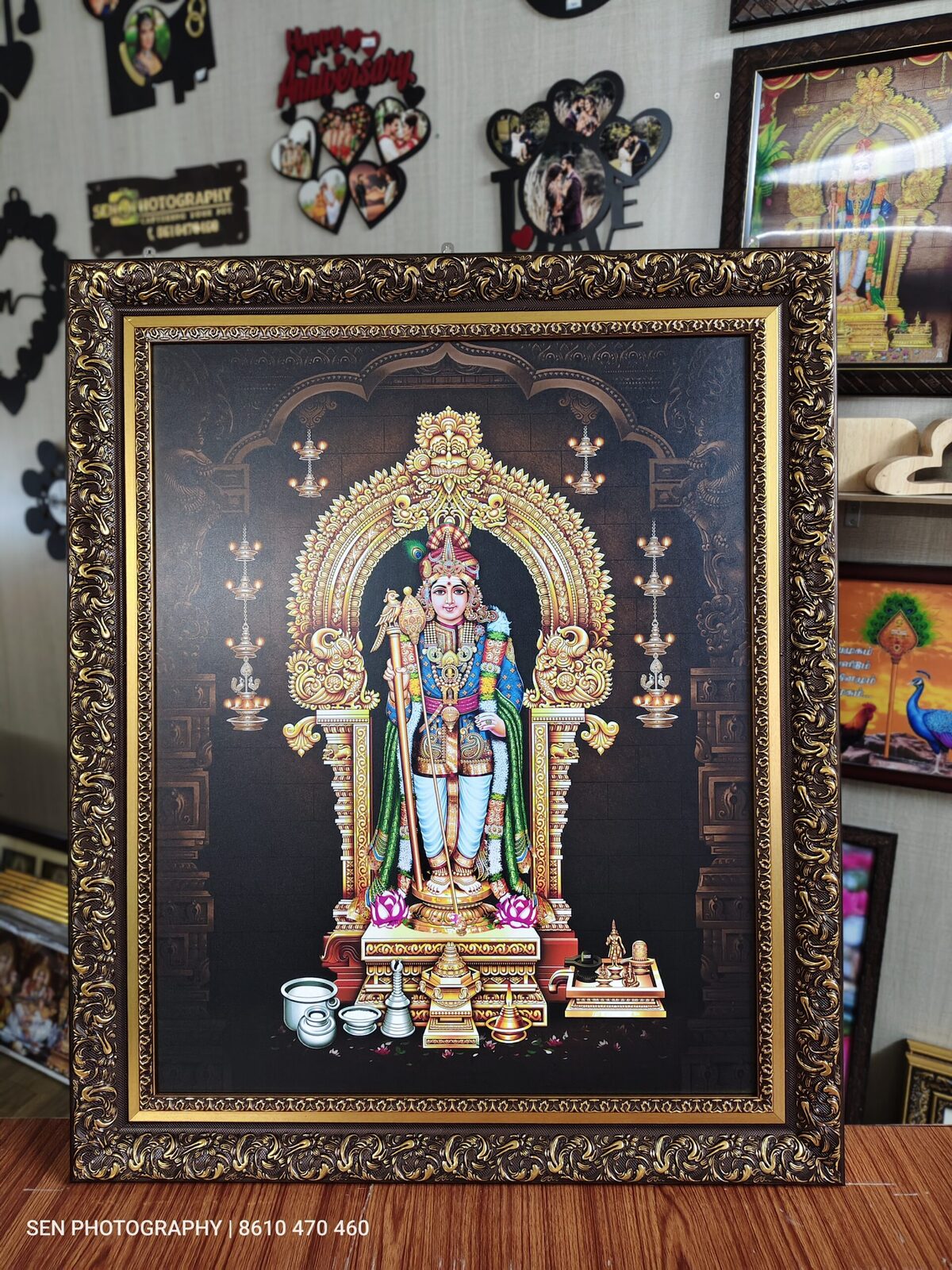 Devotional photo frames displayed in the Evergreen Gifts shop
