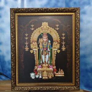 Framed Murugan photograph in an ornate gold finish frame
