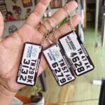Personalised acrylic number plate keychains for cars and bikes