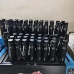 Bulk order of custom engraved steel water bottles ready for dispatch